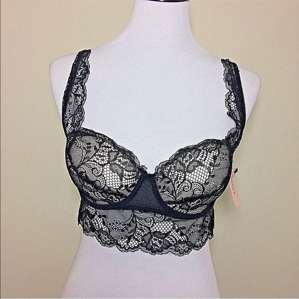 Sophie B Long Line Demi Bustier 34C, Lace Bra
